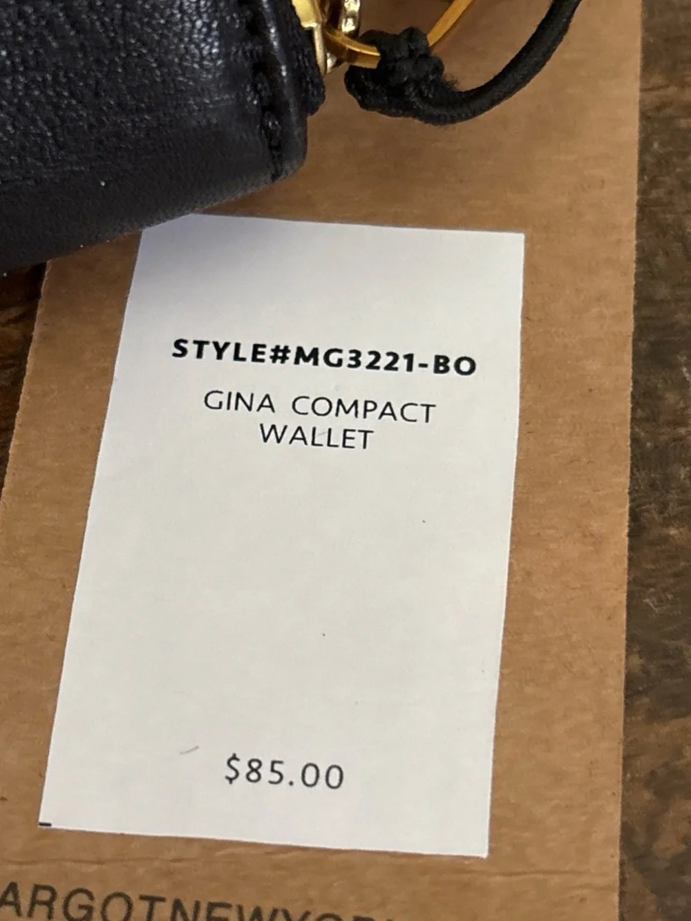 Margot New York Black Leather Compact Wallet